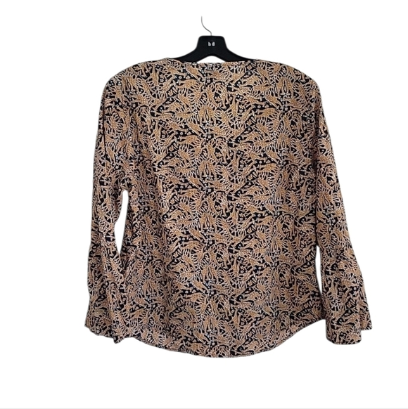 Drake's For J.Crew Giraffe Print Bell Long Sleeve Cotton Pullover Blouse Size 10 - Picture 5 of 12